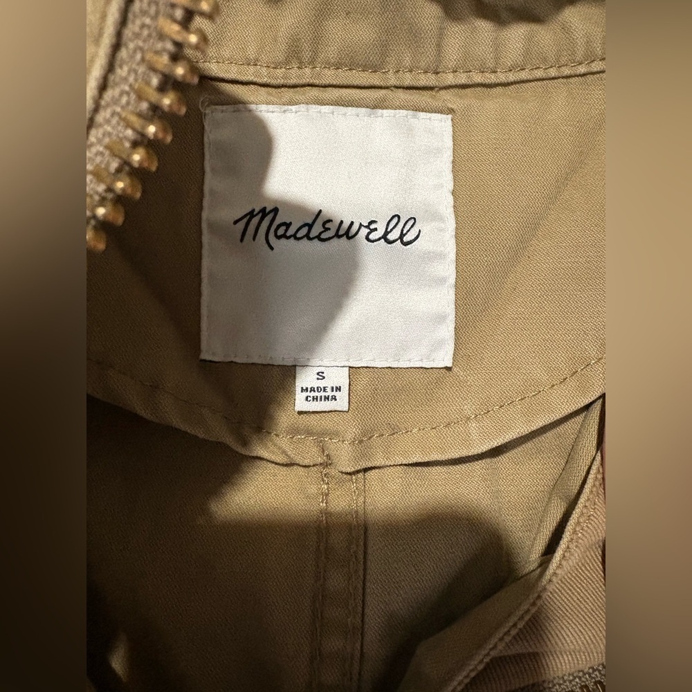 Madewell women’s utility passage jacket size small tan zipper front - Picture 6 of 11